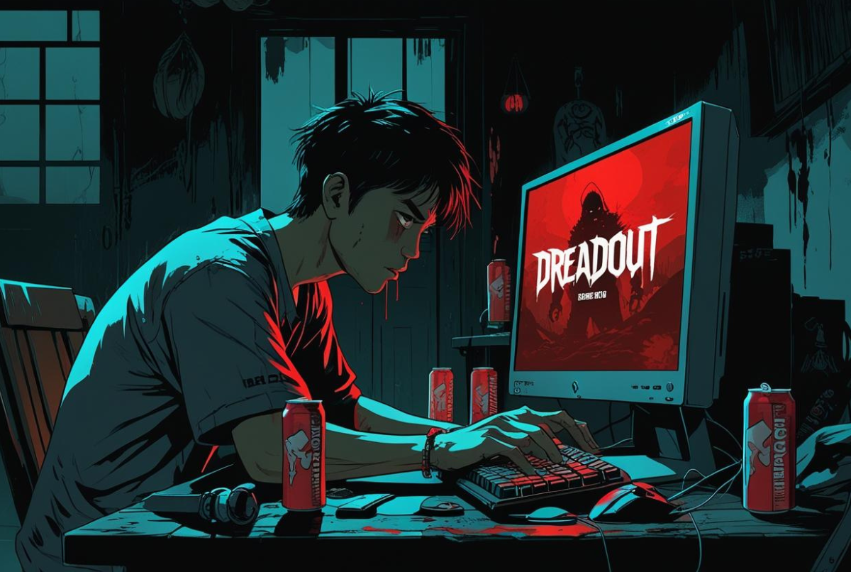 Pemain Indonesia sedang memainkan game horor DreadOut dengan latar kuntilanak khas lokal.