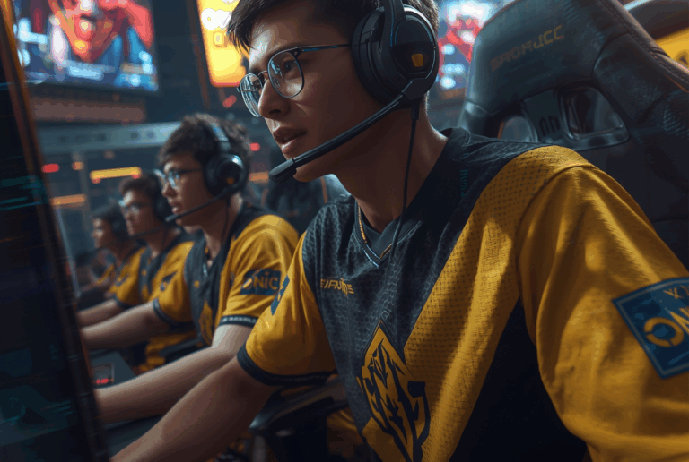 Pro Player Onic Esports Mobile Legends Sedang Bertanding dengan Strategi Ala Juara