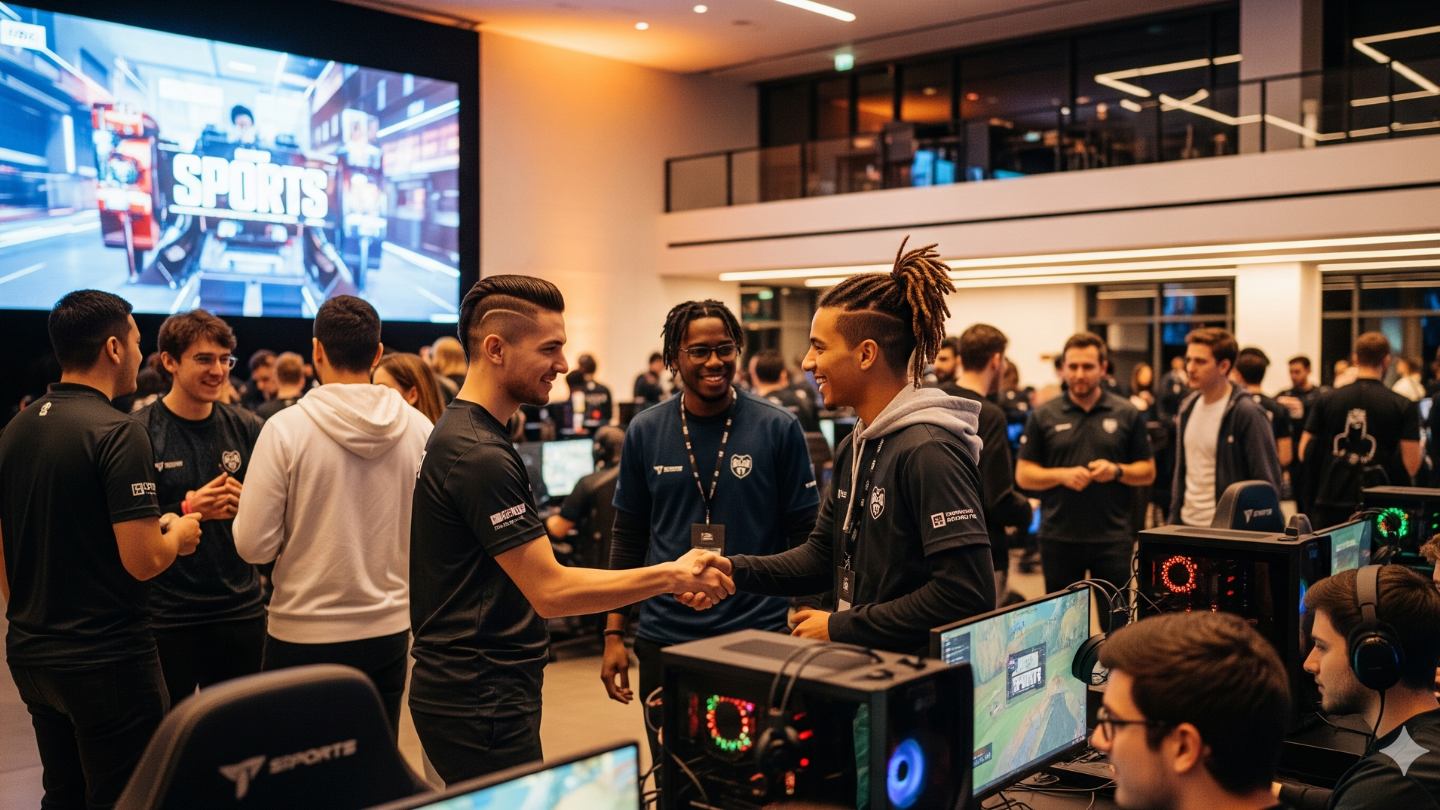 Komunitas Esports sedang networking di sebuah event lokal