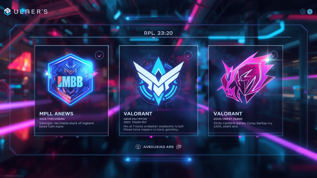 Kalender digital futuristik dengan ikon game populer ditandai tanggal update.