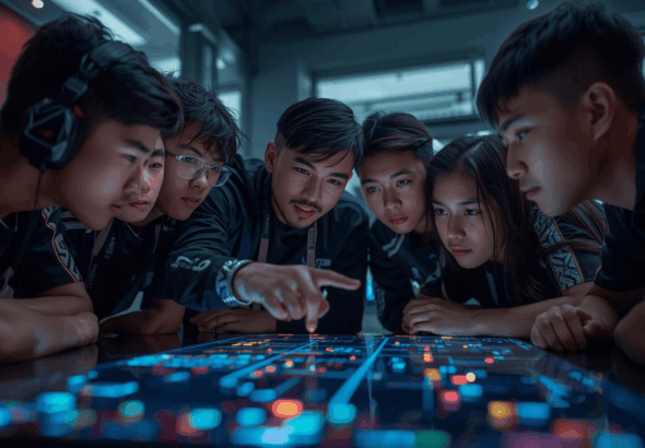 Tim esports muda Indonesia berdiskusi strategi bersama pelatih